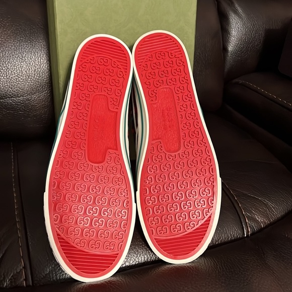 GUCCI Web logo Houndstooth Interlocking GG Mens 1977 Tennis Slip On Sneakers NWB - Picture 11 of 11
